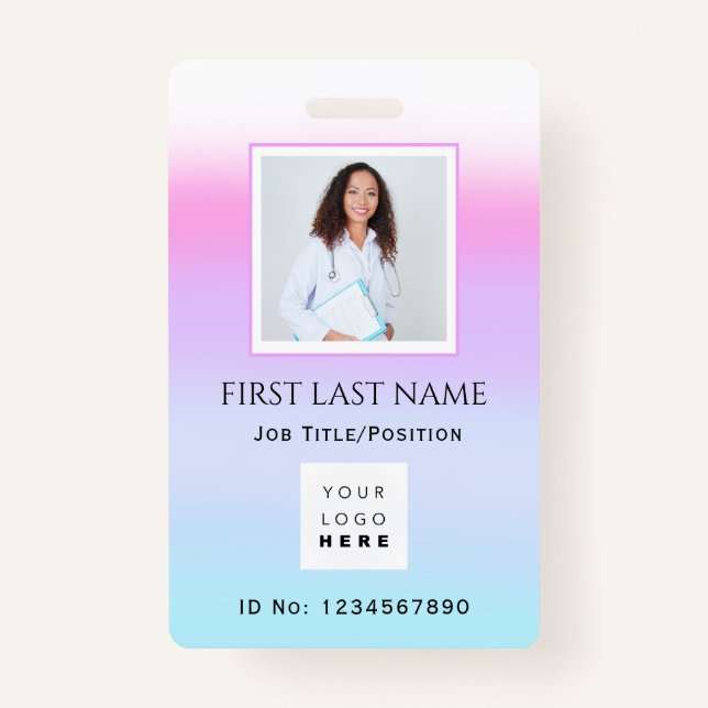 Barcode Photo  Nurse Doctor Health Care IDCard Badge (Front)