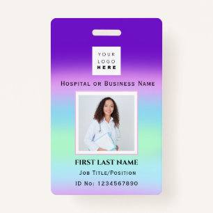 Barcode Photo Nurse Doctor Health Color Therapist Badge