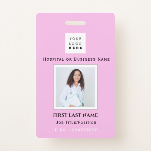 Barcode Photo Nurse Doctor Health Emergency Pink Badge