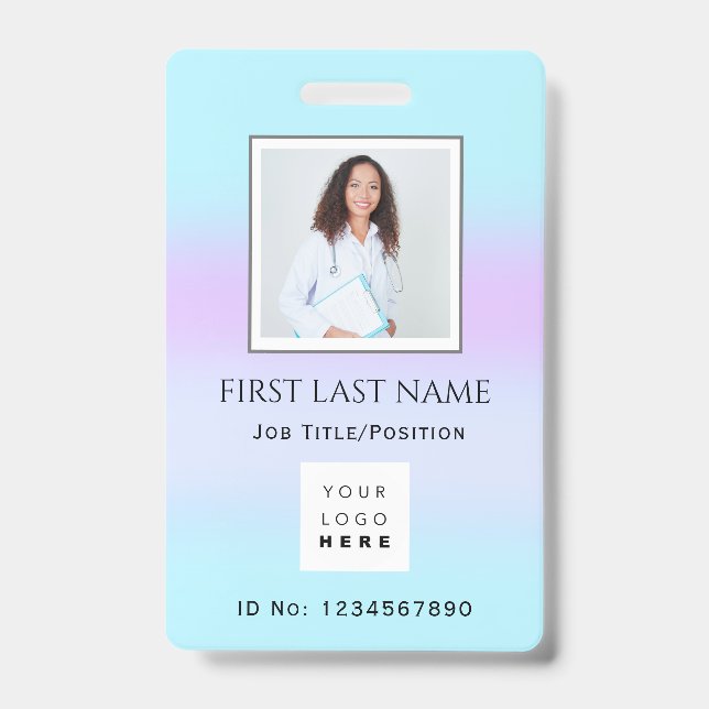 Barcode Photo Therapist  Nurse Doctor Health Aid Badge (Front)