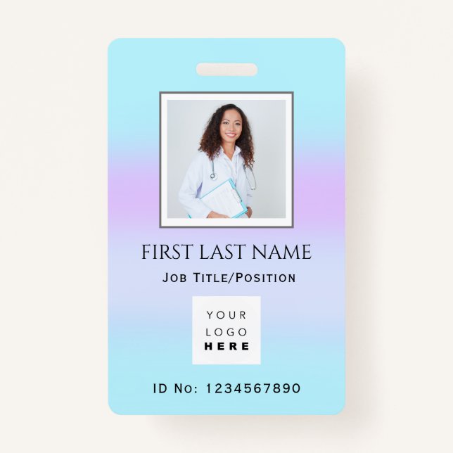 Barcode Photo Therapist  Nurse Doctor Health Aid Badge (Front)