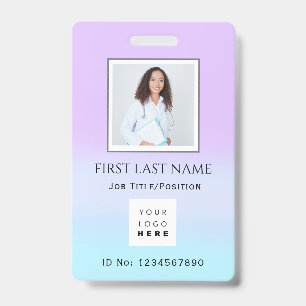 Barcode Photo Therapist  Nurse DoctorHealth Purple Badge
