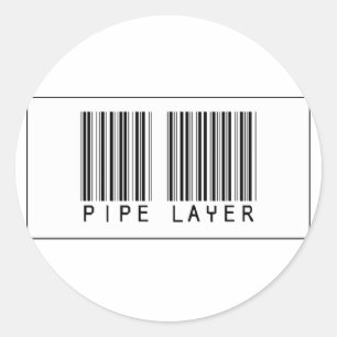Barcode Pipe Layer Classic Round Sticker