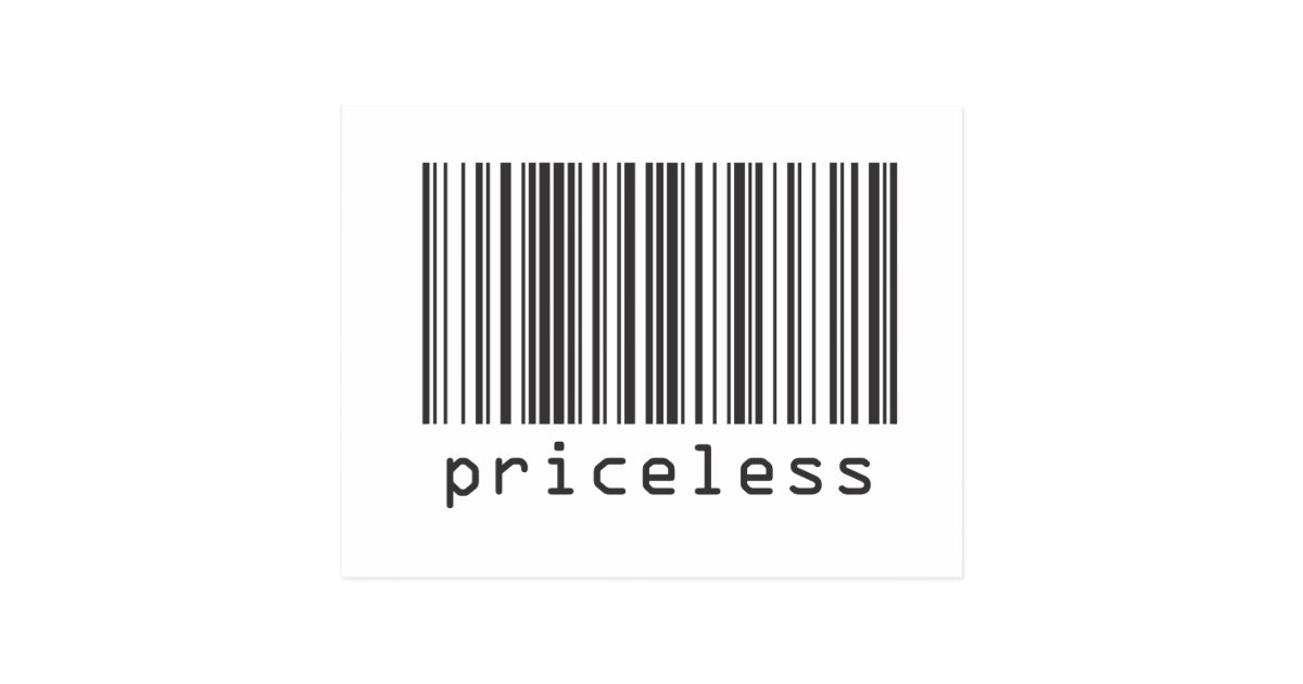 Barcode Priceless Postcard