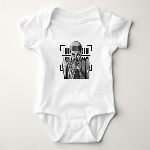 Barcode Punk Outfit _ Registered In The System Baby Bodysuit