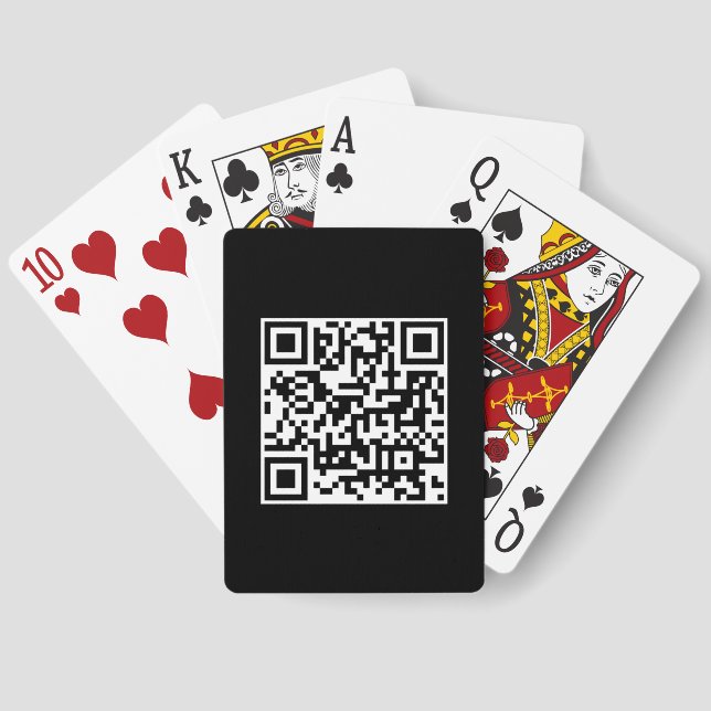 Barcode QR Code Add Text Template Custom Euchre Cards (Back)