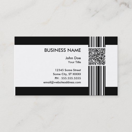 Customizable barcode QR code Business Cards