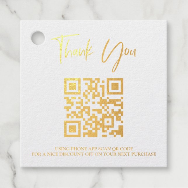 *~* Barcode QR Code Business Thank you Gift Tag (Front)