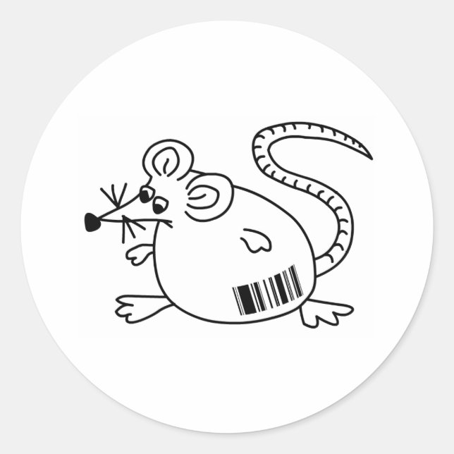 Barcode Rat Classic Round Sticker (Front)