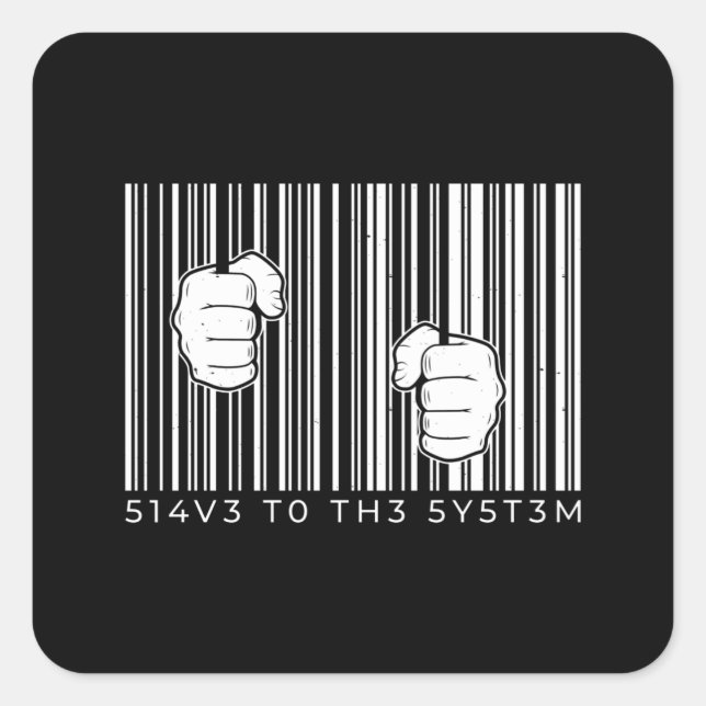 Barcode Square Sticker (Front)