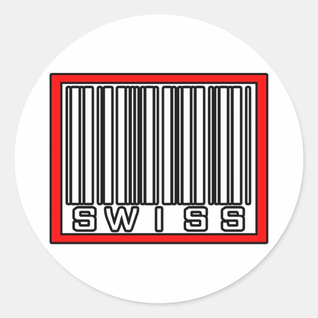 Barcode Swiss Classic Round Sticker (Front)