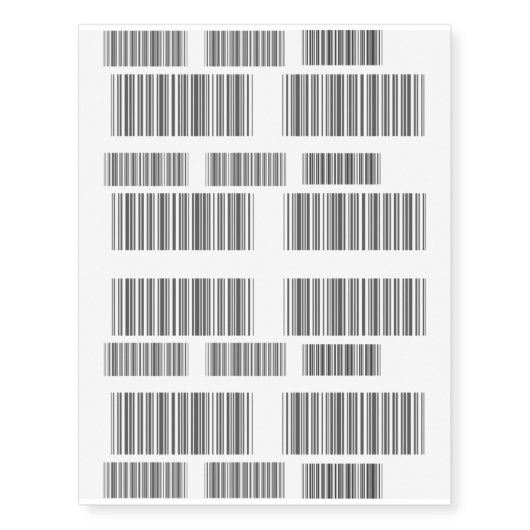 Barcode tattoos by temporarytat (Front)