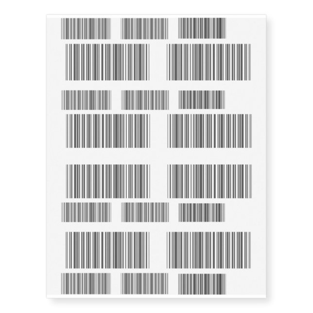 Barcode tattoos by temporarytat (Front)