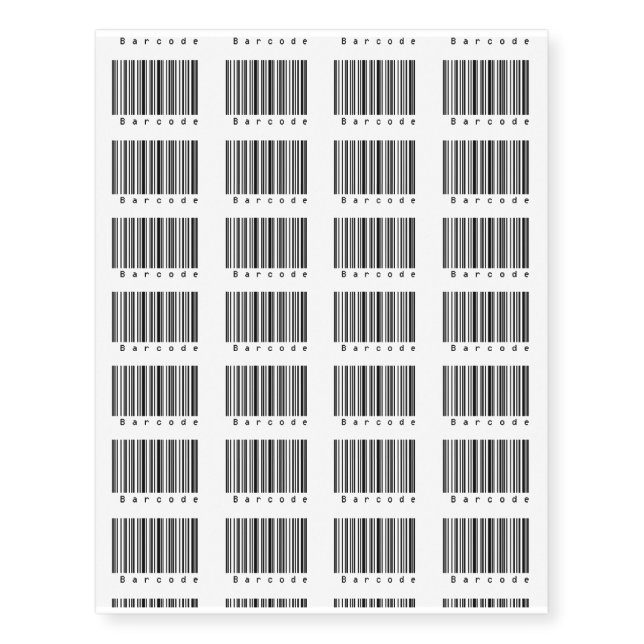 Barcode Temporary Tattoos - Barcode (Front)