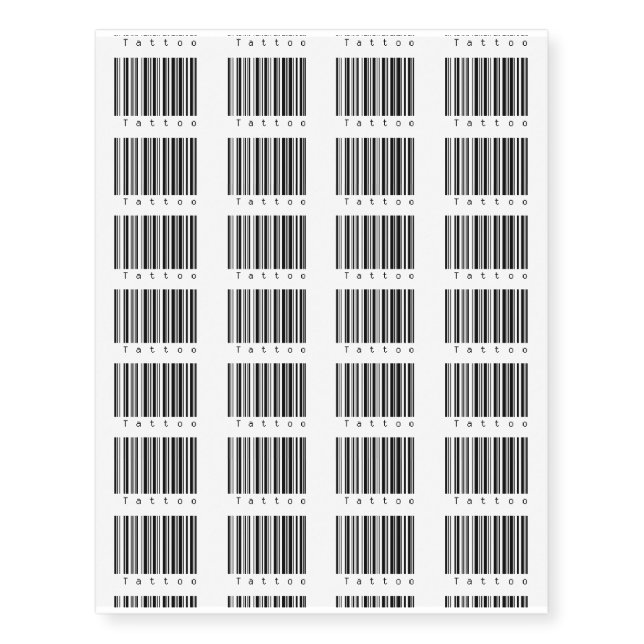 Barcode Temporary Tattoos - Tattoo (Front)