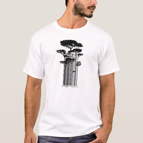 Barcode Trees illustration T_Shirt