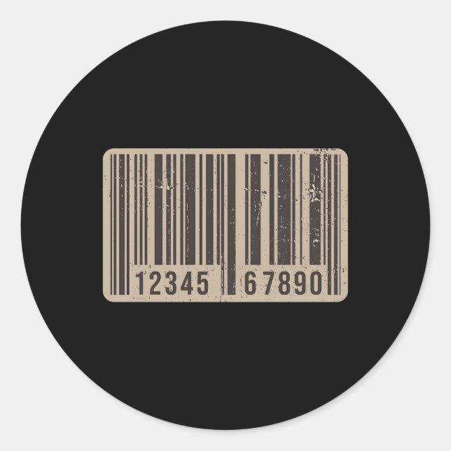 Barcode Upc Universal Product Code Cashier Retail  Classic Round Sticker (Front)