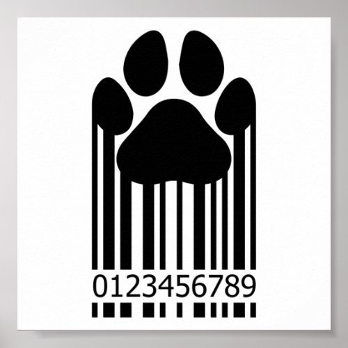 barcode_with_dog_paw poster