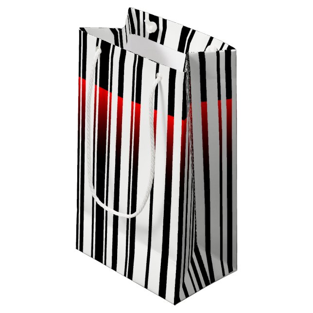 barcode with red laser scanner small gift bag (Front Angled)