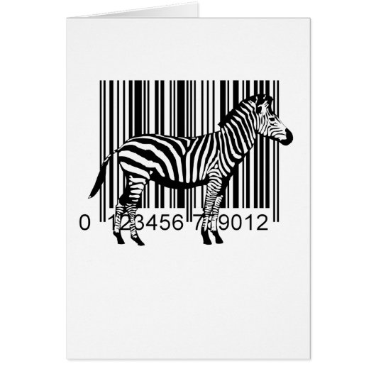 Barcode Zebra illustration Cards (Front)