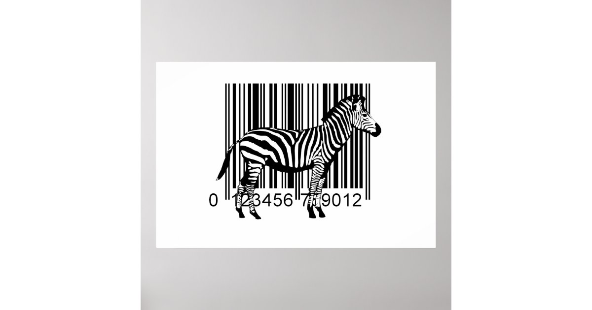 Barcode Zebra illustration Poster | Zazzle