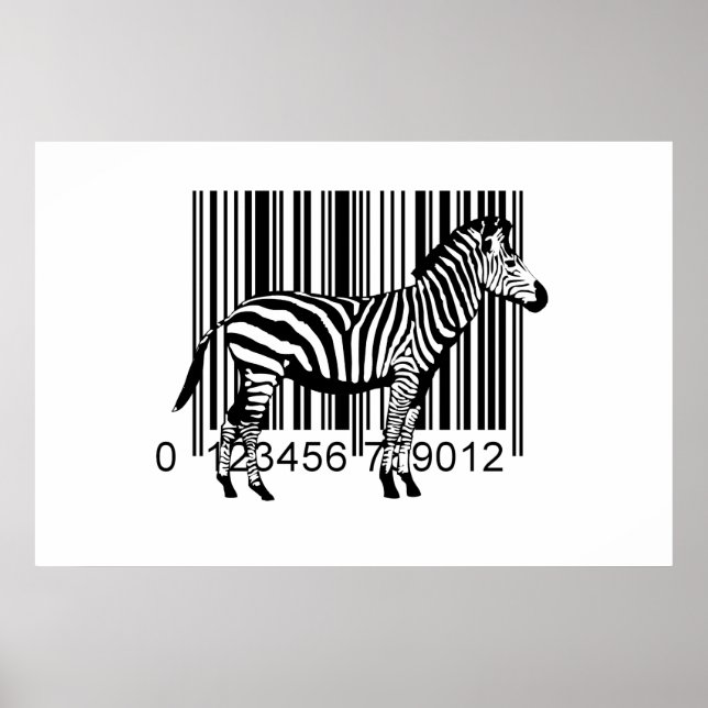 Barcode Zebra illustration Poster (Front)
