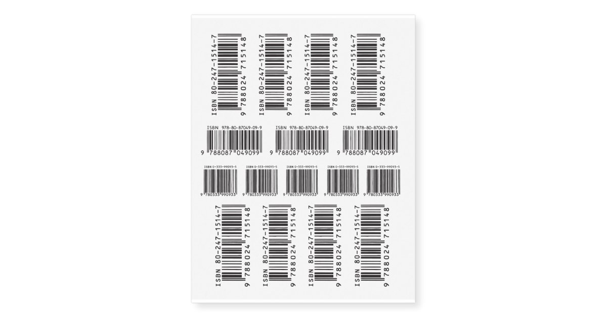 Barcodes Temporary Tattoos 