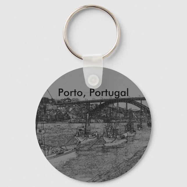 Barcos, Porto, Portugal Keychain (Front)