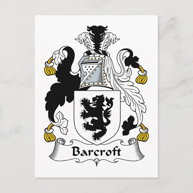 Barcroft Family Crest Postcard (Front)