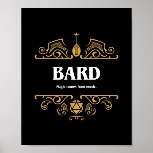 Bard Class Tabletop RPG Gaming Poster