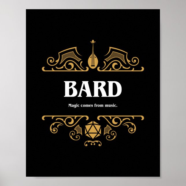 Bard Class Tabletop RPG Gaming Poster (Front)
