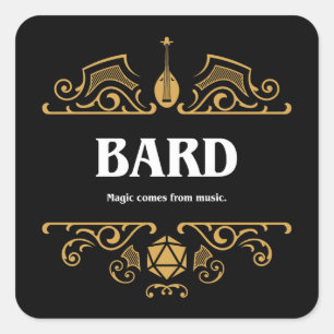 Bard Class Tabletop RPG Gaming Square Sticker
