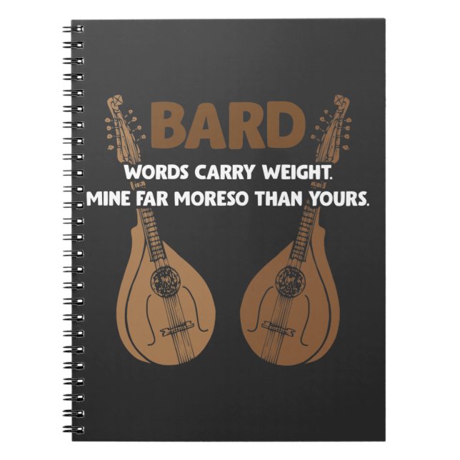 Bard D20 Dice Dungeon Dragons RPG Fantasy Gamer Notebook (Front)