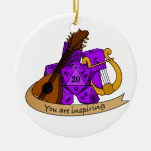 Bard Dice Design Ceramic Ornament
