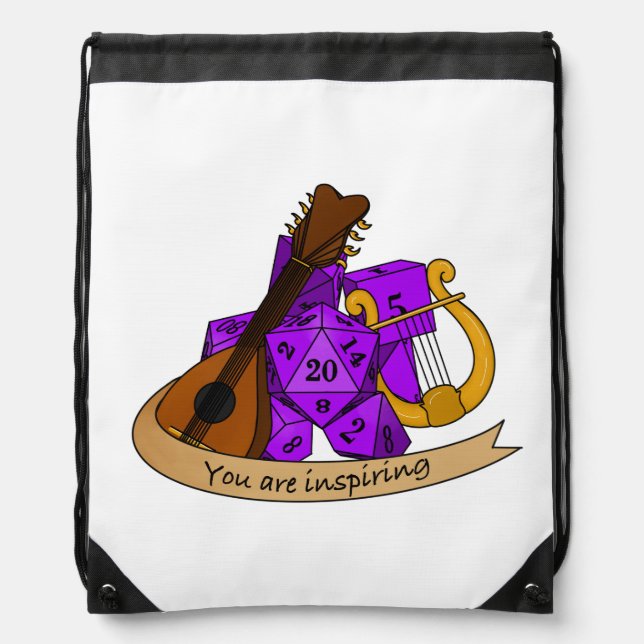 Bard Dice Design Drawstring Bag (Front)