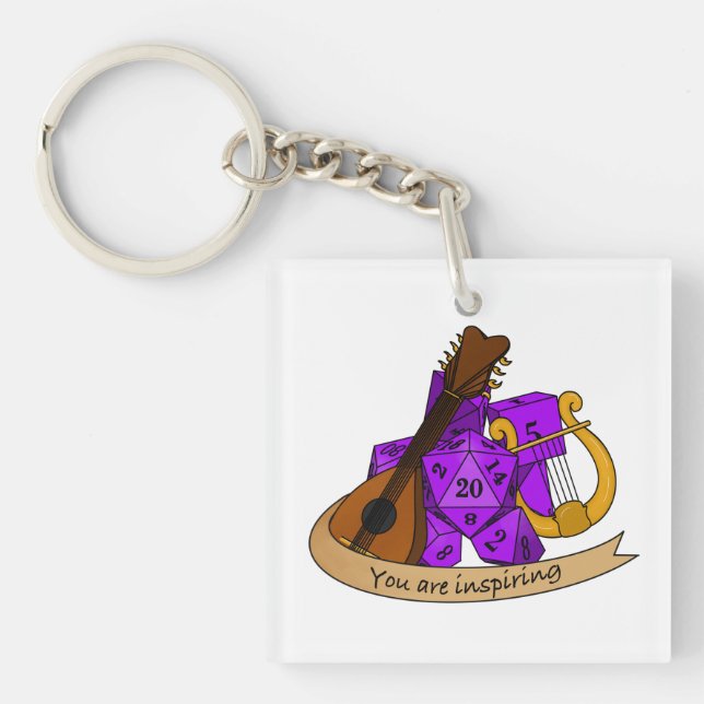 Bard Dice Design Keychain (Front)