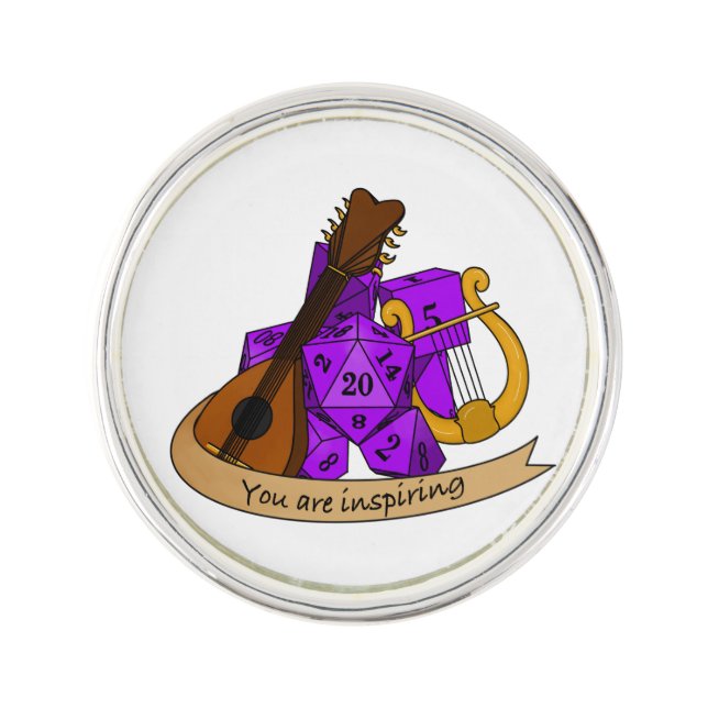 Bard Dice Design Lapel Pin (Front)