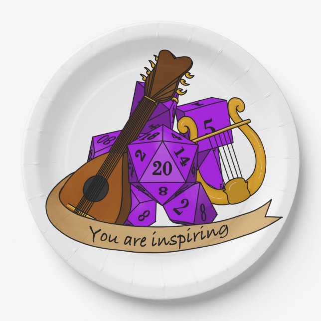 Bard Dice Design Paper Plates (Front)