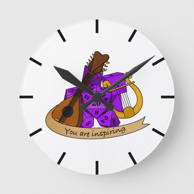 Bard Dice Design Round Clock (Front)