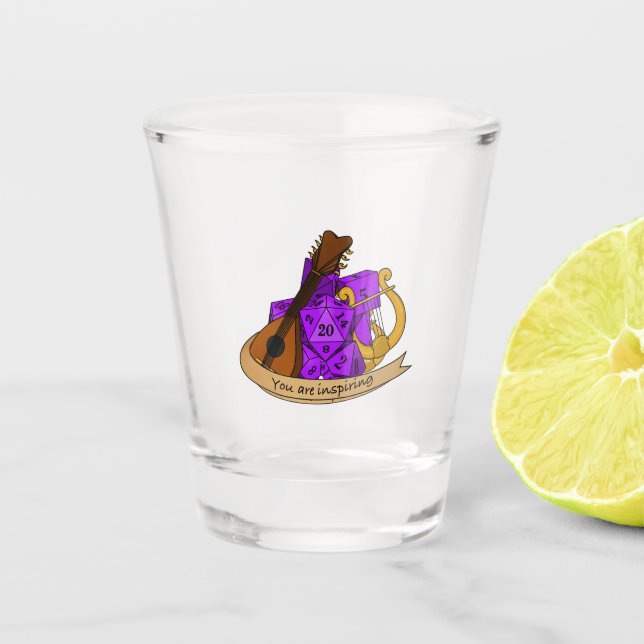 Bard Dice Design Shot Glass (Front)