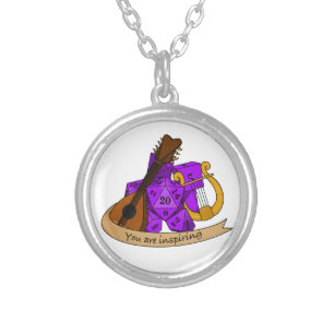 Bard Dice Design Silver Plated Necklace
