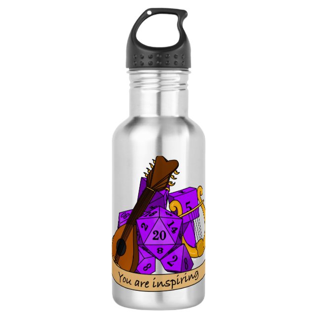 Bard Dice Design Stainless Steel Water Bottle (Front)