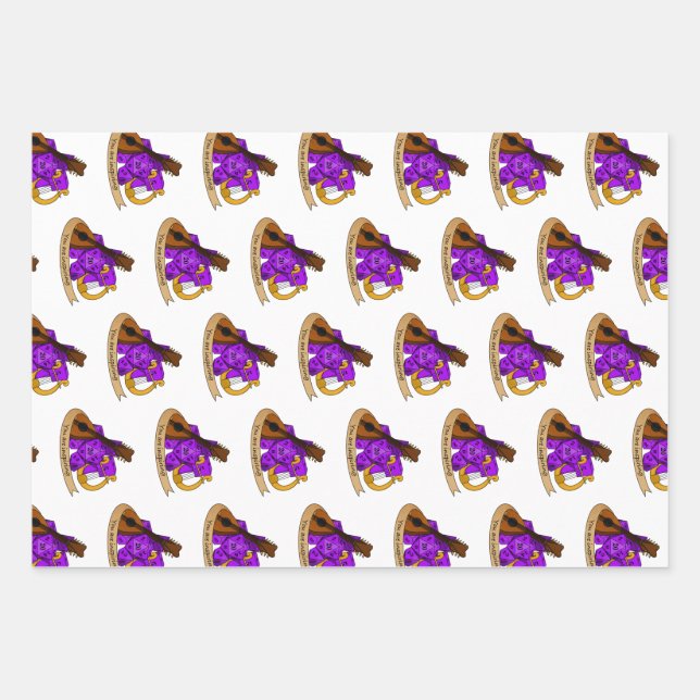 Bard Dice Design Wrapping Paper Sheets (Front)