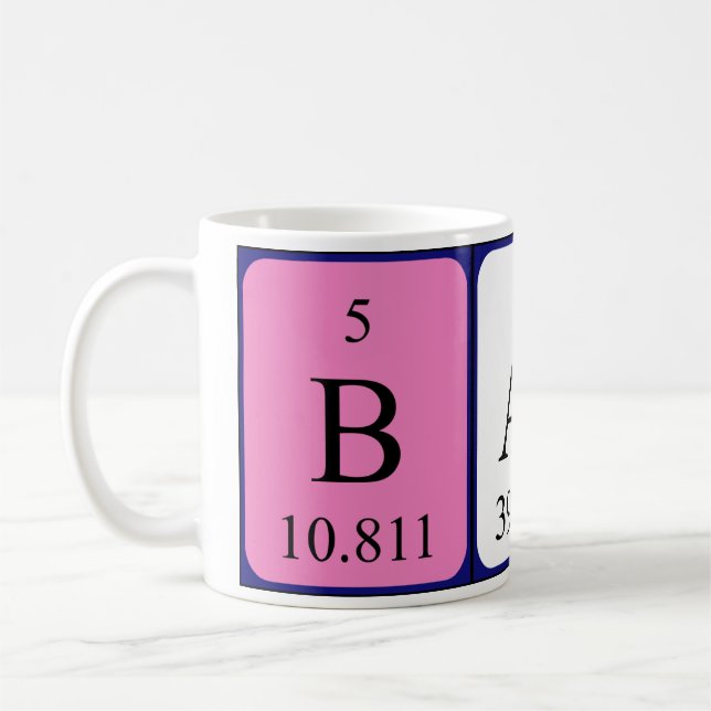 Bard periodic table name mug (Left)
