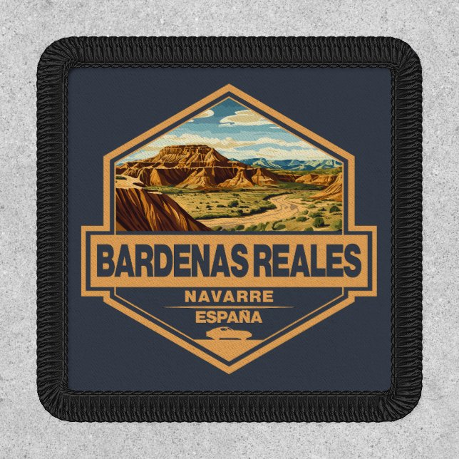 Bardenas Reales Spain Travel Art Badge (Front)
