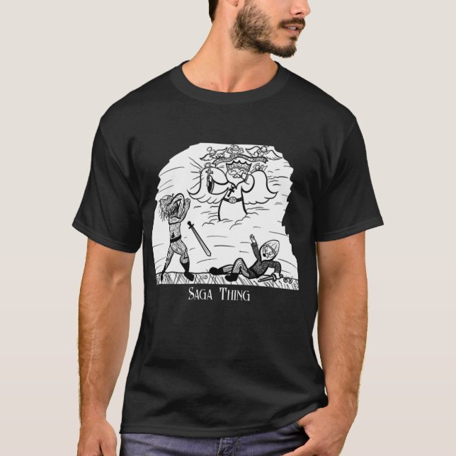 Bard's Saga (King Olaf rescues Gest from Raknar) T-Shirt (Front)