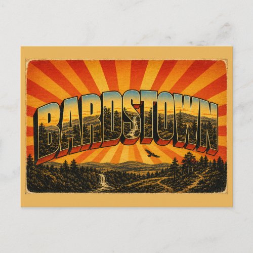 Bardstown Kentucky Forest Hills Waterfalls Art Postcard