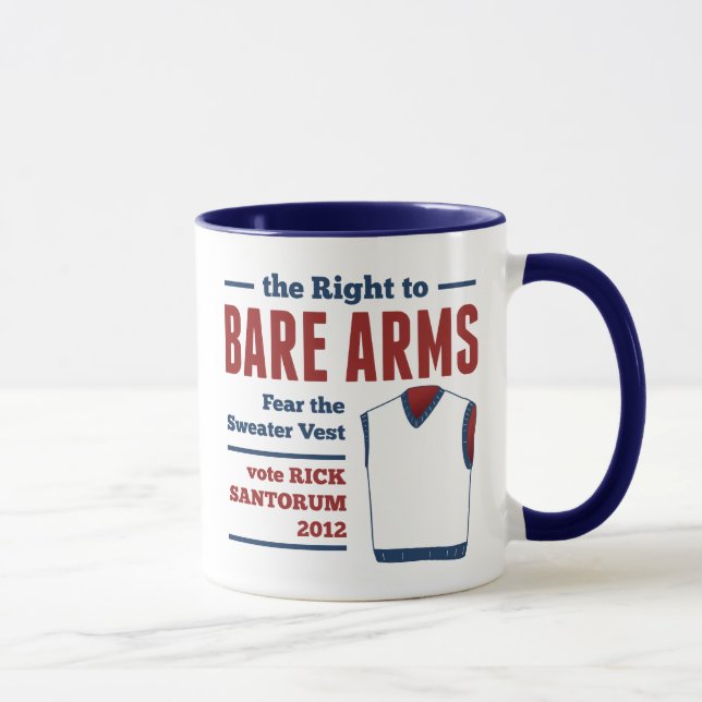 Bare Arms Rick Santorum Sweater Vest 2012 Mug (Right)