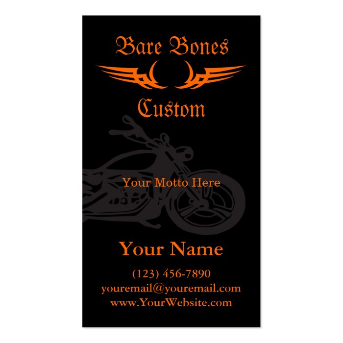 Bare Bones Custom Motorcycle Business Cards