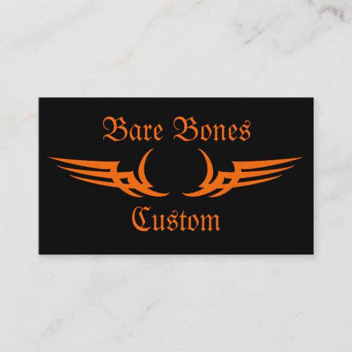 Customizable Bare Bones Custom Motorcycle Business Cards